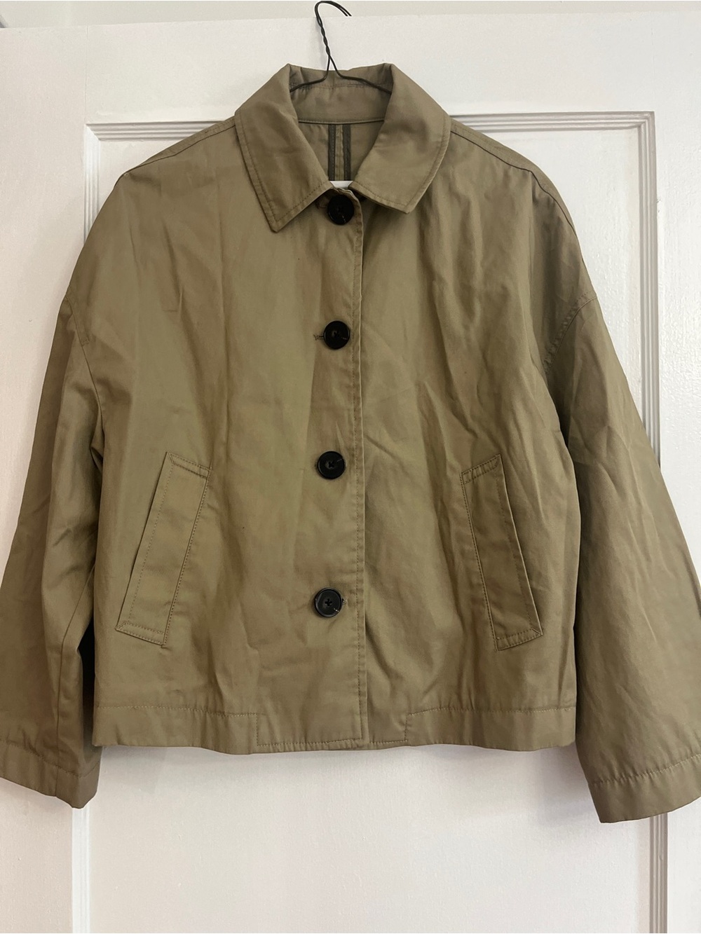 Mango Khaki Button-Front Trench Jacket